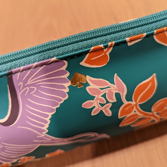 Kate Spade Teal and Orange Pencil Case - Picture 3 of 7